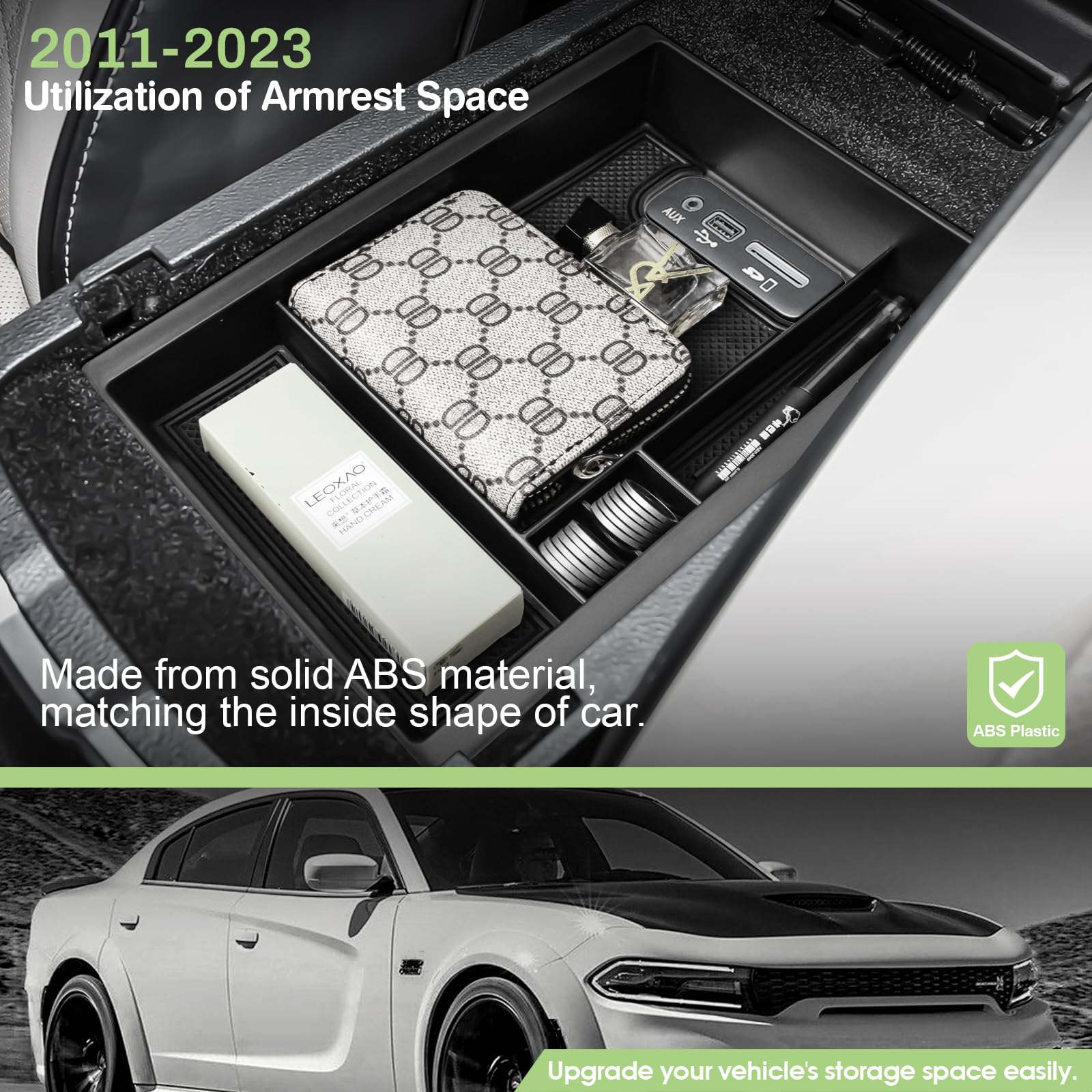 クライスラー　300c センターコンソールアームレスト　収納付きアームレスト Amazon.co.jp: HGWEI センターコンソールオーガナイザー Dodge Charger